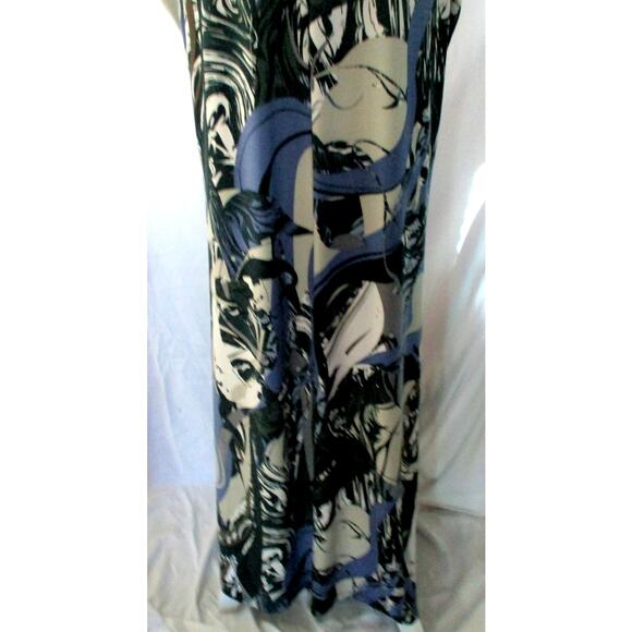 Attitudes By Renee Women's Blue & Gray Floral Stretch Sleeveless Maxi Dress XL - Picture 7 of 9